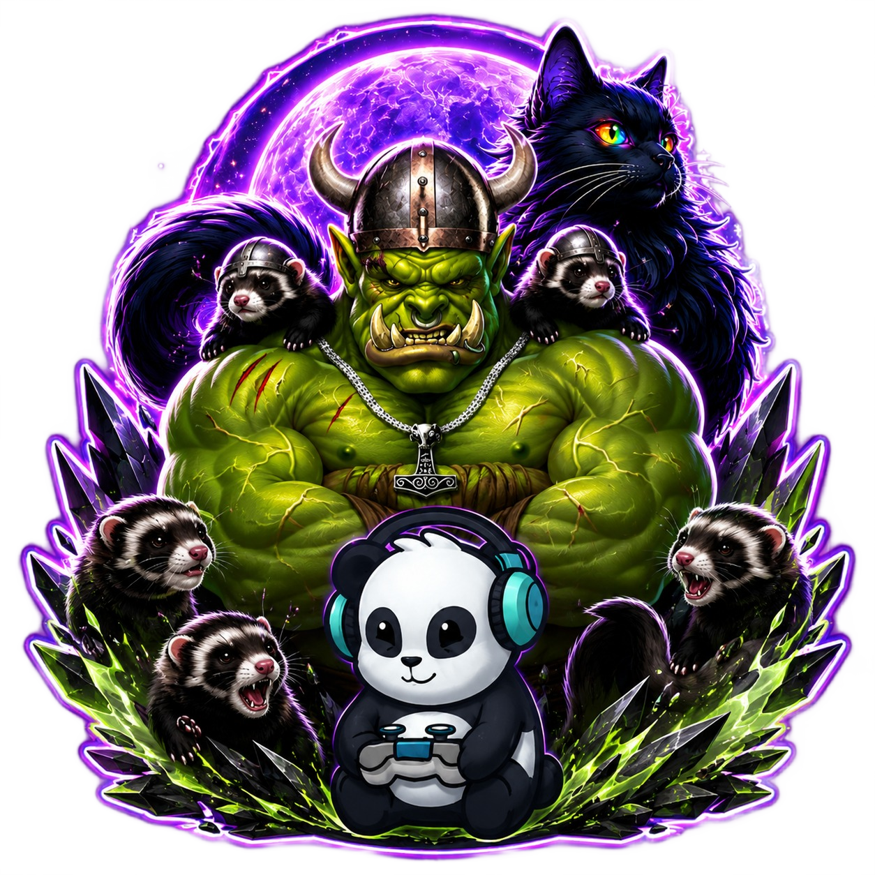 Giant Gamers crew crystal composition artwork