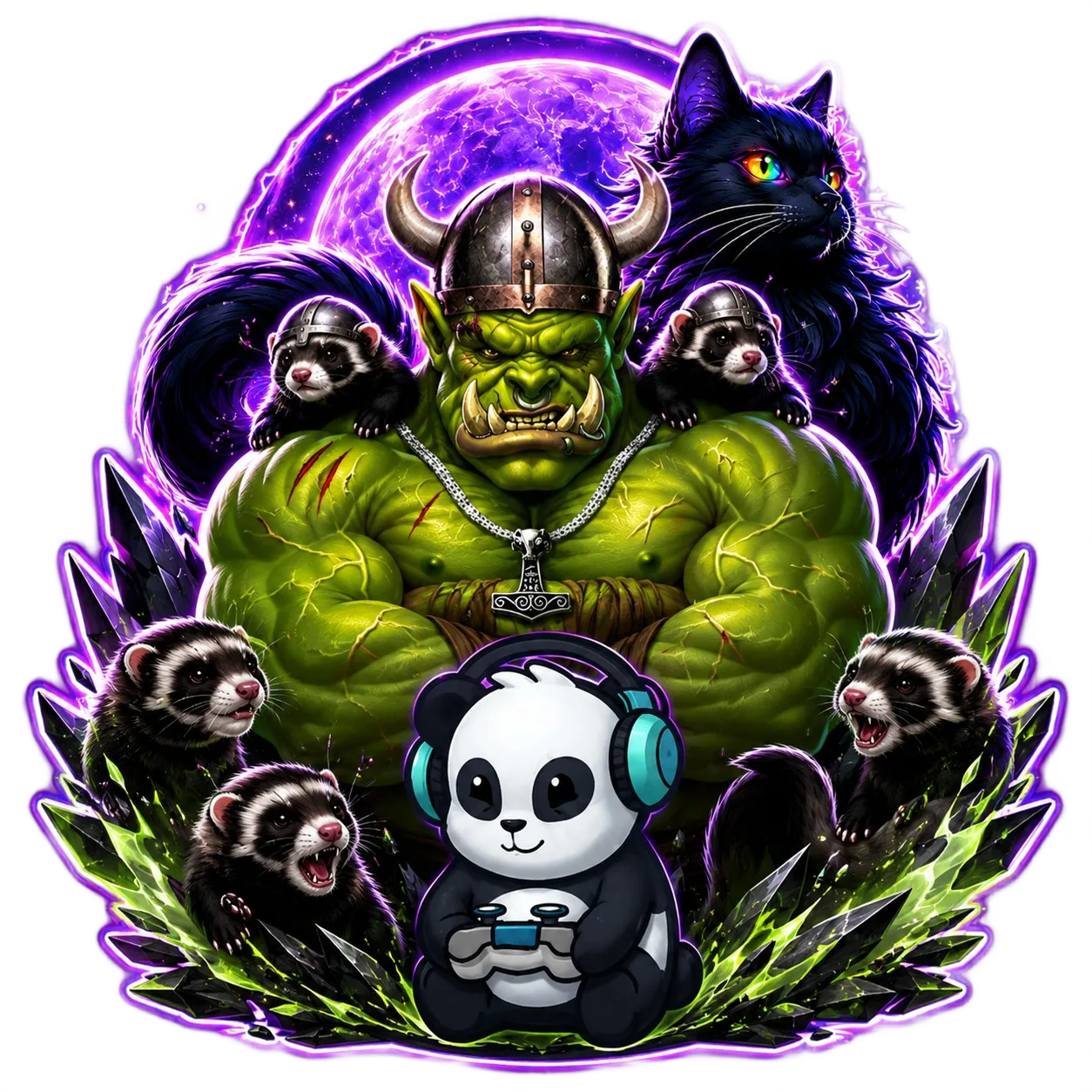 Giant Gamers crew crystal composition artwork